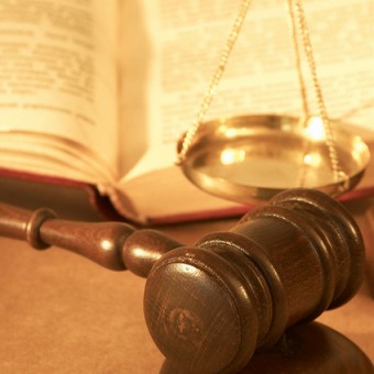 gavel, law book, scales of justice